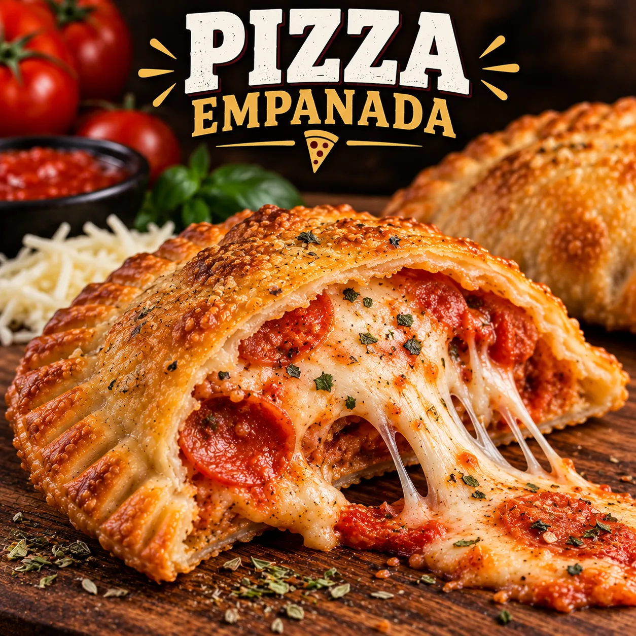 Illustrative pizza empanadas